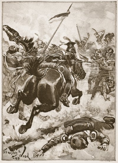Una feroz lucha cuerpo a cuerpo, ilustración de 